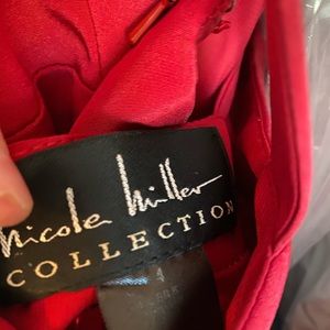 Ruby Red Silk Gown with Train